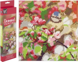 Диамантено рисуване Синигер на клон 30 × 30 см