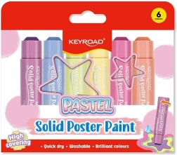 Solid tempera sticks KEYROAD Pastel – set of 6 pcs