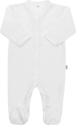 Бебешки памучен гащеризон New Baby Practical бял за момчета 80 (9–12 месеца)