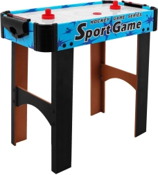 Air hockey за деца Pro с имитация на дърво, с вентилатор и аксесоари – Син