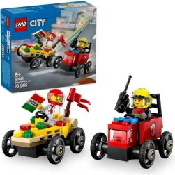 LEGO® City 60458 Състезателен пакет: Доставка на пица срещу пожарна кола