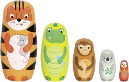 Дървена матрьошка тигър Тави и приятели Goki