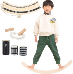 Дървена балансираща дъска Viga с въже и път