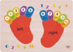 Дървен образователен пъзел TOOKY TOY – Учене на числа и цветове