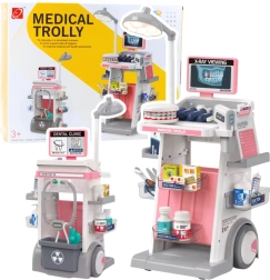 Children's dentist cart with accessories, light and X-ray screen, 26 pieces