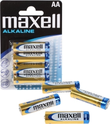 Алкални батерии MAXELL AA LR6, 1,5 V – опаковка 4 бр.