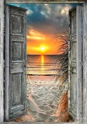 Диамантено рисуване Изглед към плажа 30x40 см