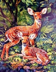 Диамантено рисуване Сърни в гората 30 × 40 см