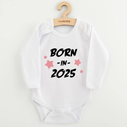 Baby bodysuit with print New Baby Born in 2025, pink, size 56 (0–3 months)