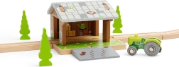 Bigjigs Rail дървена плевня върху релси