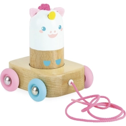 Дървена играчка за дърпане Еднорог Lily VILAC