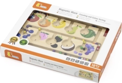 Дървен магнитен лабиринт за учене на цветове и броене