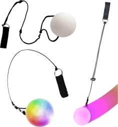 Светеща жонгльорска топка с LED влакно, многоцветна