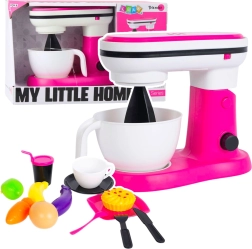 Детски кухненски миксер MY LITTLE HOME с функция за смесване – розов комплект с аксесоари