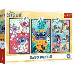 Пъзел Lilo & Stitch: Три пъзела в едно – Stitch 3x80 части