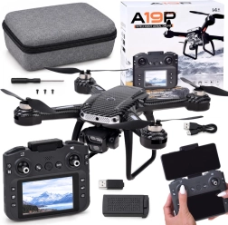RC A19P drone with HD camera, controller with display and obstacle avoidance