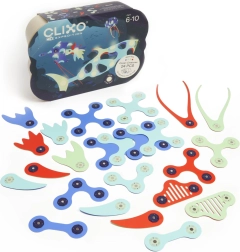 Clixo Ocean Creatures магнитен конструктор 24 части, светещ в тъмното