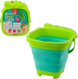 Сгъваема силиконова кофичка крокодил – зелена плажна