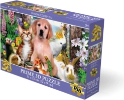 3D пъзел домашни животни 100 части
