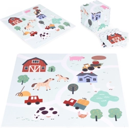 Голяма пъзел подложка от пяна „Ферма“ 90,5 × 90,5 см, 21 части ECOTOYS