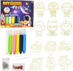 Creative 3D space painting set – 6 colors and 12 charms