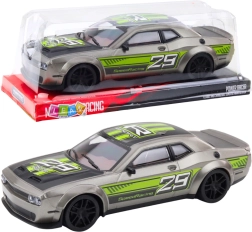 Sports car with rear-wheel drive silver-green