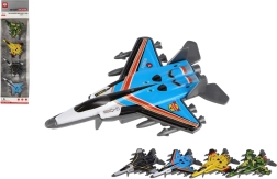 Комплект от 4 изтребителя, 10 см, с метално тяло и pull-back механизъм, микс цветове