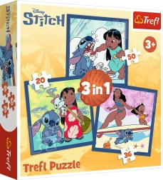 Пъзел 3 в 1 – час със СТИЧ LILO & STITCH от Trefl