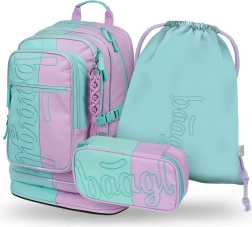 Училищен комплект Baagl Cubic Sweet: раница, несесер, торбичка