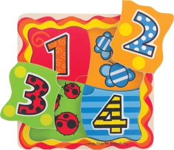 Дървен пъзел с числа 1–4 Bigjigs Toys