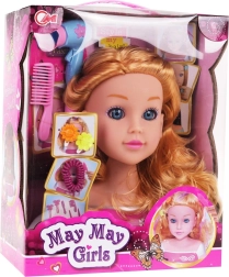 Главa за стилизиране с руса коса и аксесоари