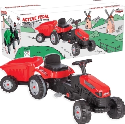 Pilsan pedal tractor with trailer – red