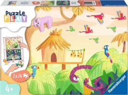 Ravensburger Puzzle & Play: приключение в джунглата 2×24 части