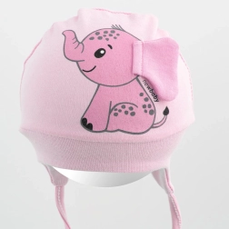Cotton baby bonnet New Baby Happy Elephant pink
