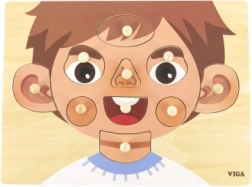 Дървена пъзел-вложка лице за деца VIGA