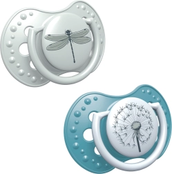 LOVI силиконов динамичен биберон Botanic 6–18 м, 2 бр за момчета