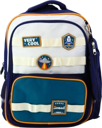 School backpack with space patches and case 16L