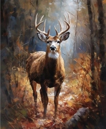 Диамантено рисуване „Елен в гората“ 30 × 40 см