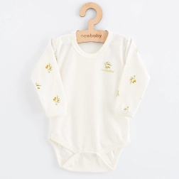 Baby bodysuit with long sleeves made of organic cotton NEW BABY Olives, size 74 (6–9 months)