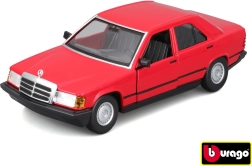 Метален модел на автомобил Bburago 1:24 Plus 1987 Mercedes-Benz 190E червен