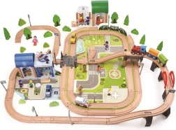 2Kids Toys дървена влакова писта град и село 200 части