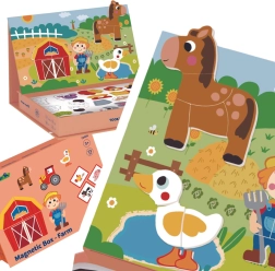 Tooky Toy Магнитен пъзел за сглобяване Ферма