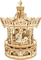 Дървен въртележник - 3D Пъзел с Музикална Кутия