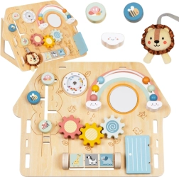 Дървено манипулативно табло къщичка за деца