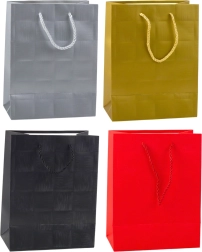 Подаръчна торбичка със структурен квадратен мотив 23 × 18 × 10 cm