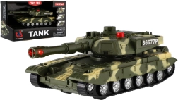 Plastic tank 20 cm with pull-back action, light and sound