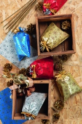 Целофанова торбичка с мотив снежинка 20x32 cm