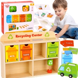 Tooky Toy Дървен образователен център за рециклиране – сортер