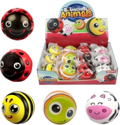 Скачащо топче с животни 6 см от гума