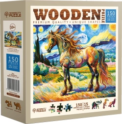 Дървен пъзел модерен кон 150 части WOODEN CITY